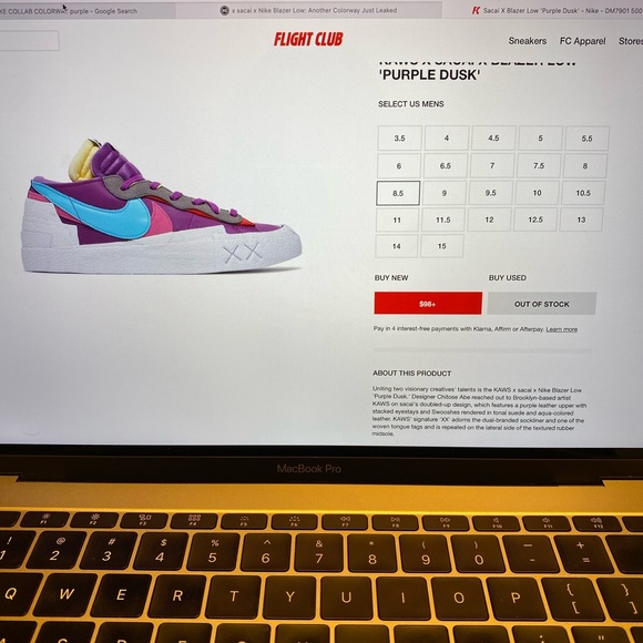 KAWS X SACAI X Nike Collab Colorway Size 8.5 - Picture 3 of 3